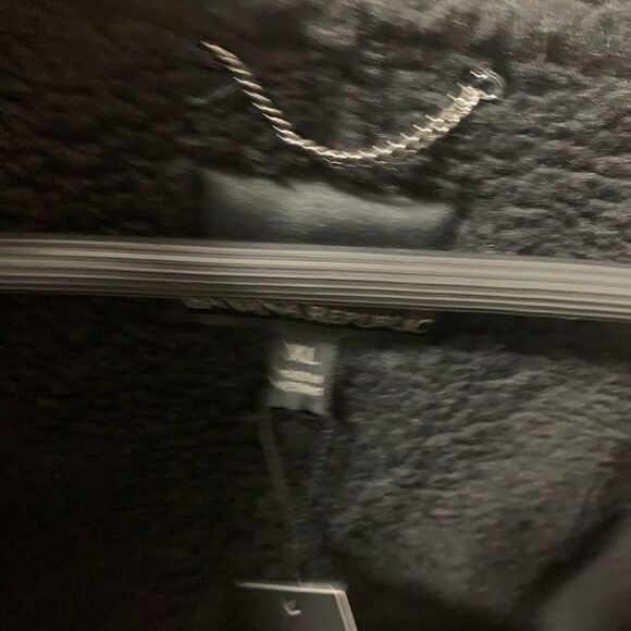 Banana Republic NWOT Black Faux Suede Moto Jacket Sherpa Lined XL - Picture 9 of 10